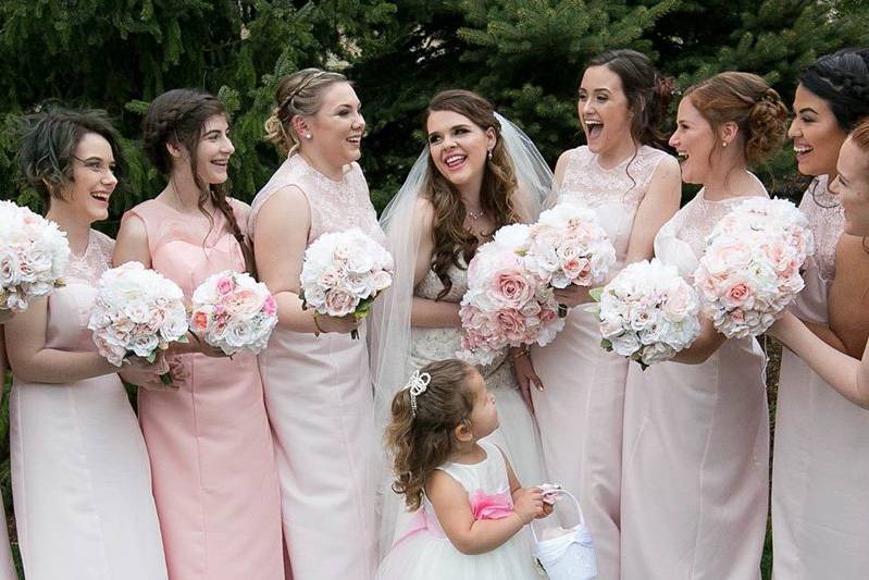 The bride with friends