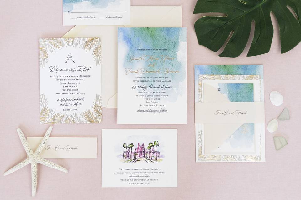 Beach themed invitations