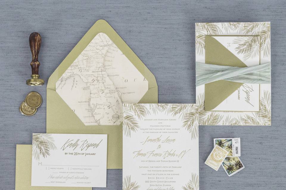 Nature themed wedding invitation