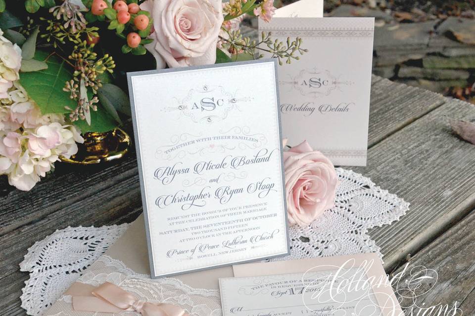 Beige invitation design