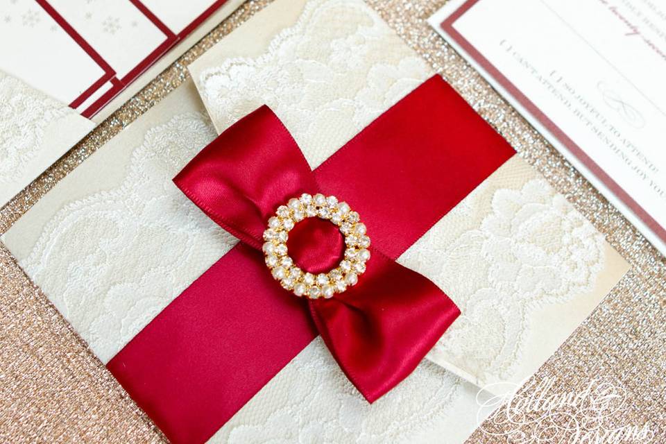 Bright red ribbon