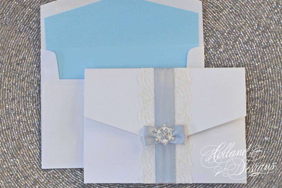 Sky blue lining in the envelope