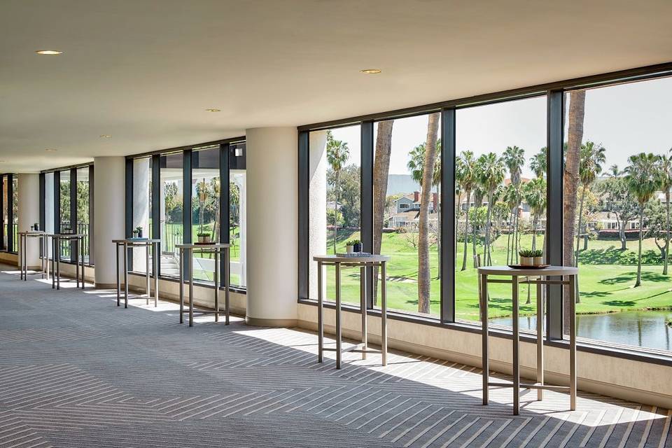 Pre-Function space outside of the Loftlight Ballroom overlooking the golf course