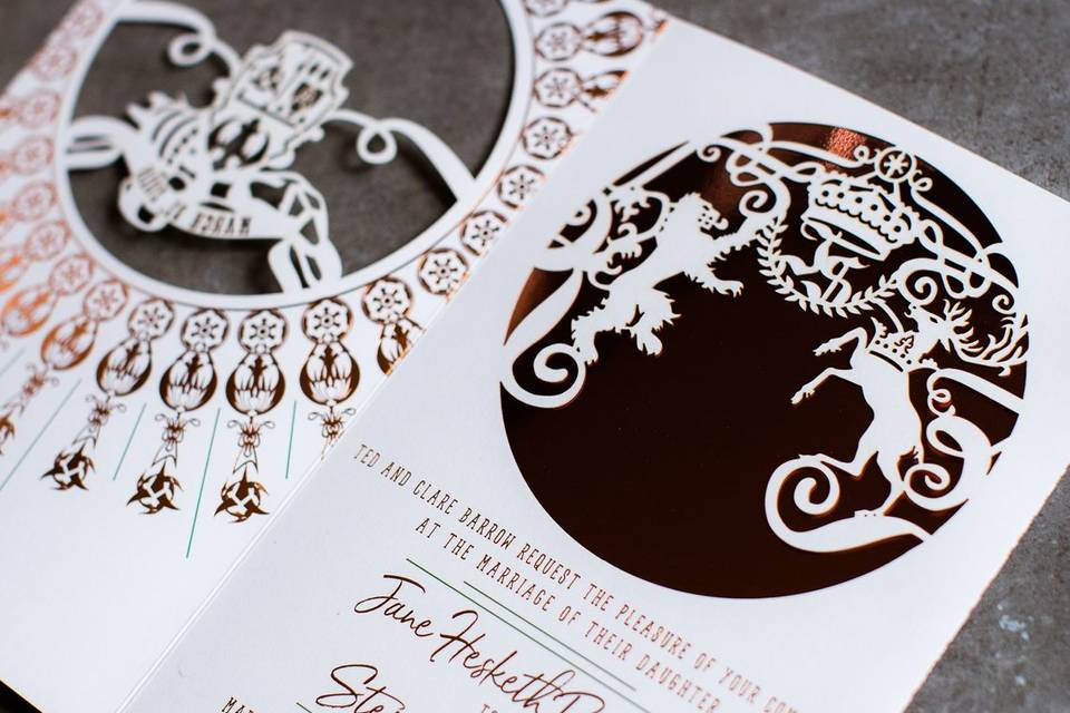 Lasercut and foil invite