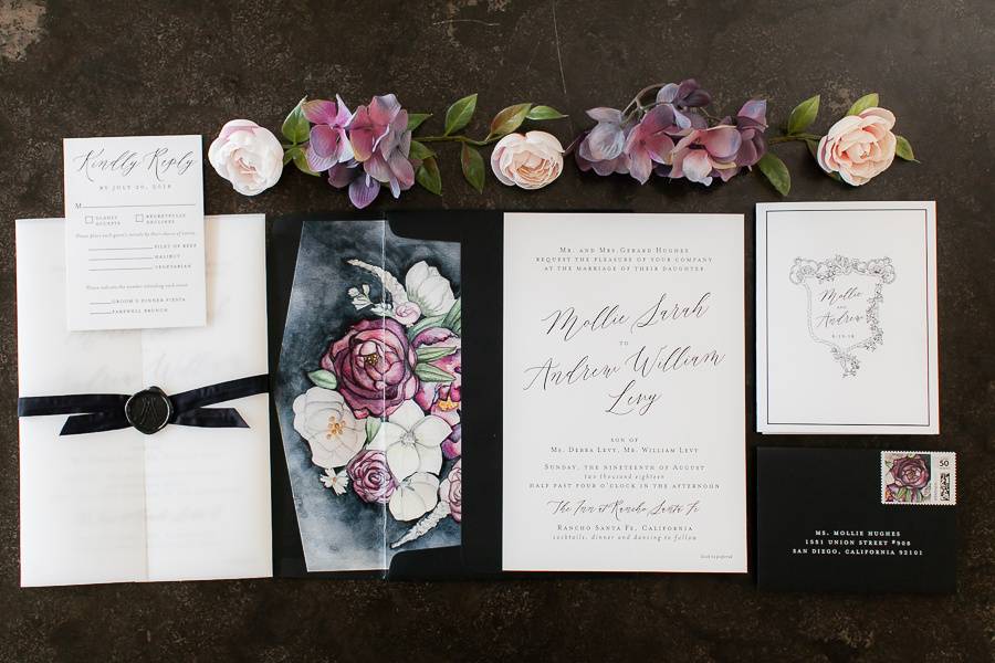 Letterpress and vellum invite