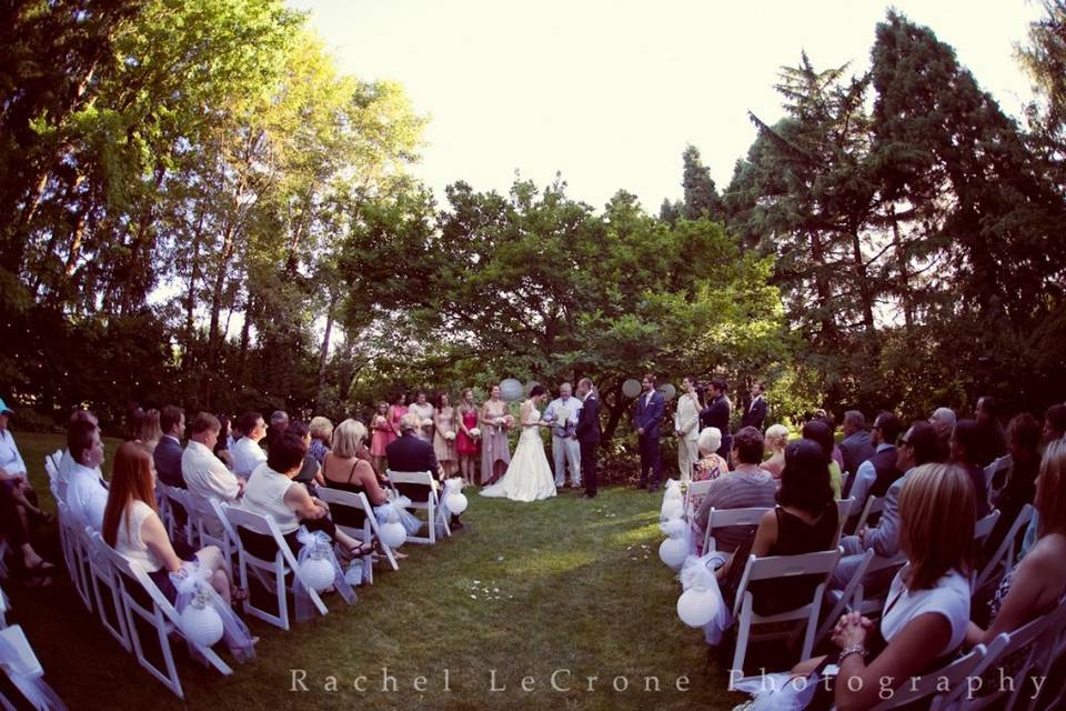 Ceremony in the Wedding Grove at McMenamins Cornelius Pass Roadhouse