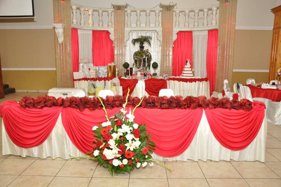 Main area decoration by Rincon Real Reception hall