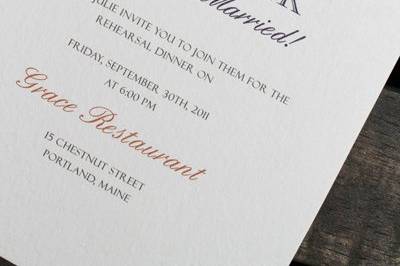 Rustic rehearsal dinner invitation