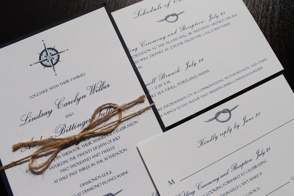 Nautical wedding invitation