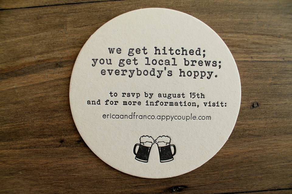 Wedding invitation coaster