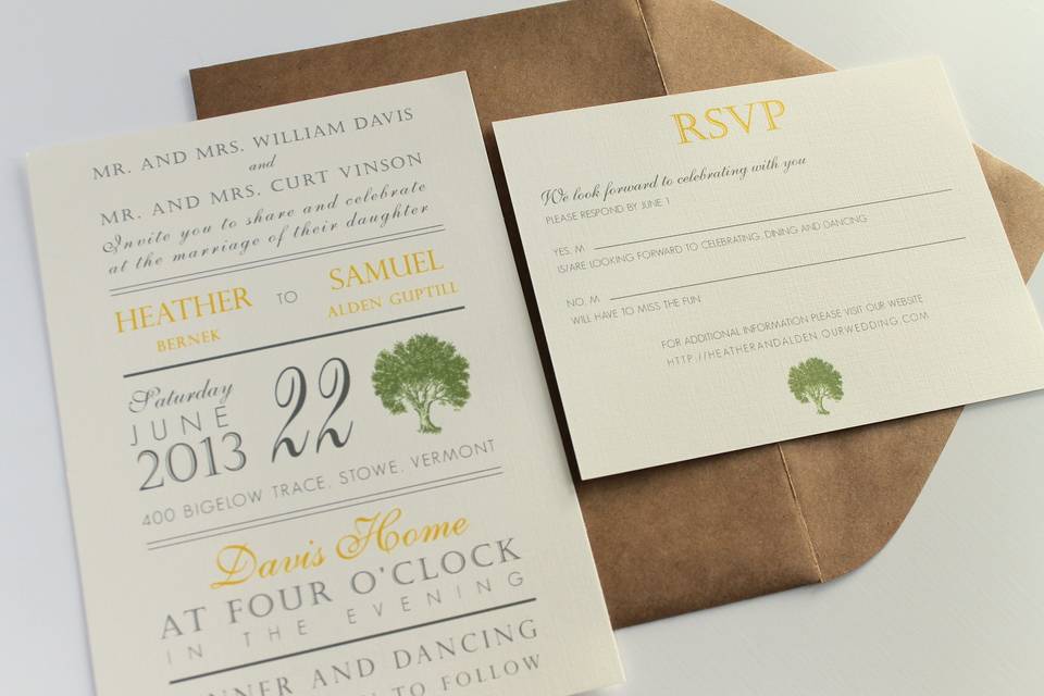 Mixed font wedding invitation