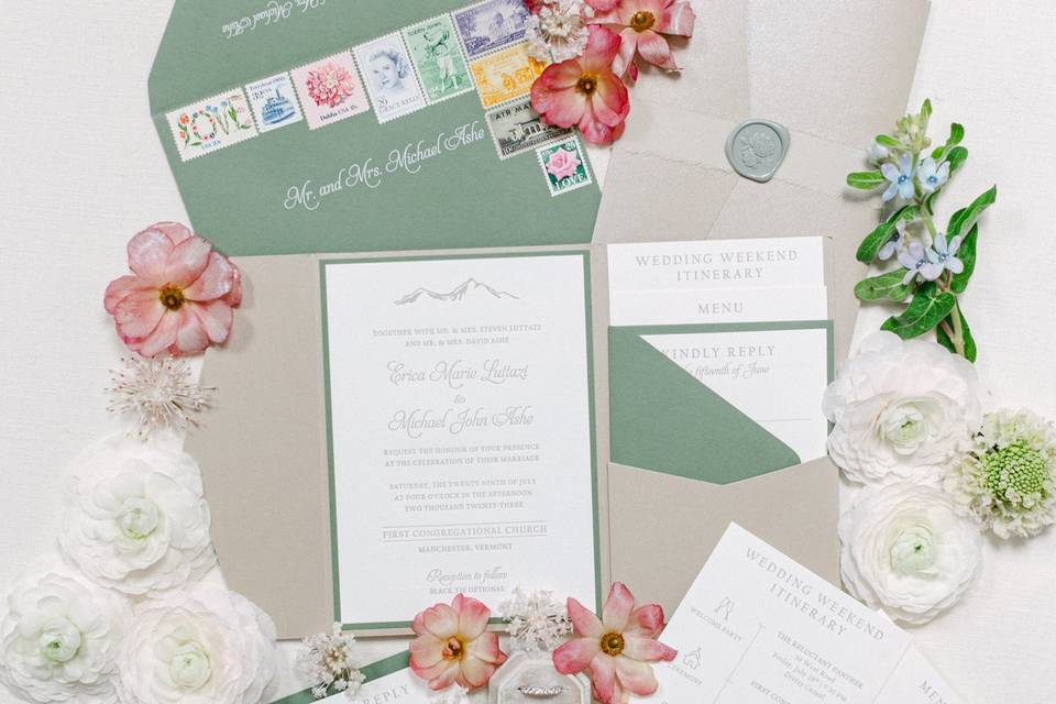 Mountain wedding invitation