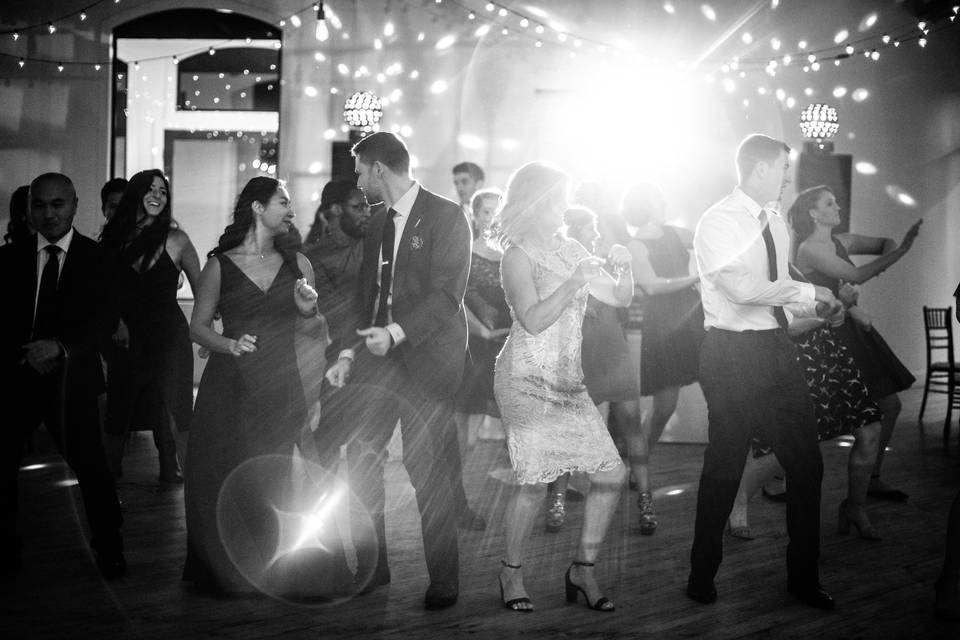 Guests dancing