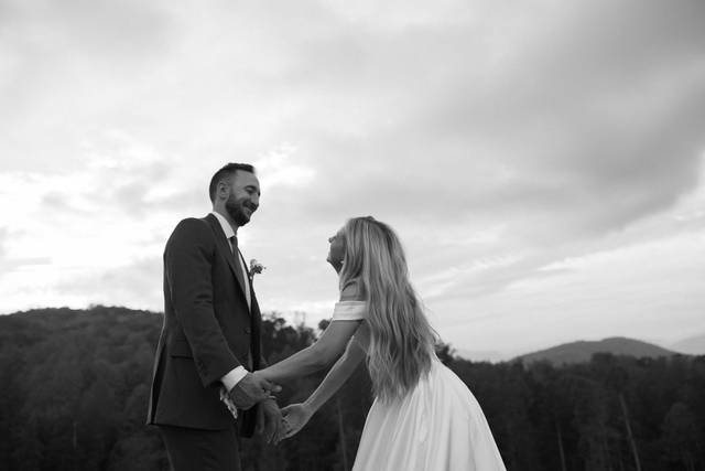 Newlyweds having fun