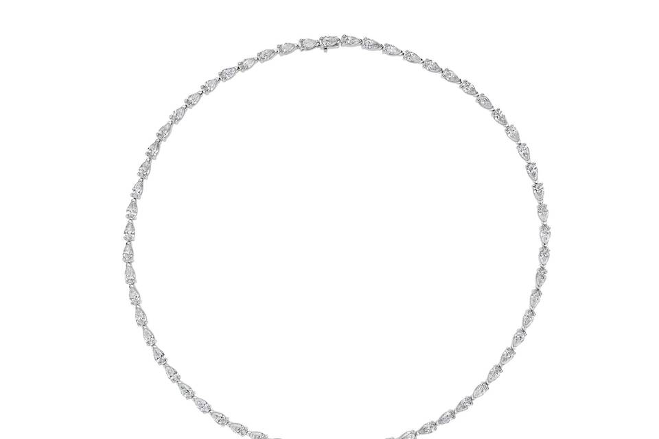 12 Carat Pear Riviera Necklace