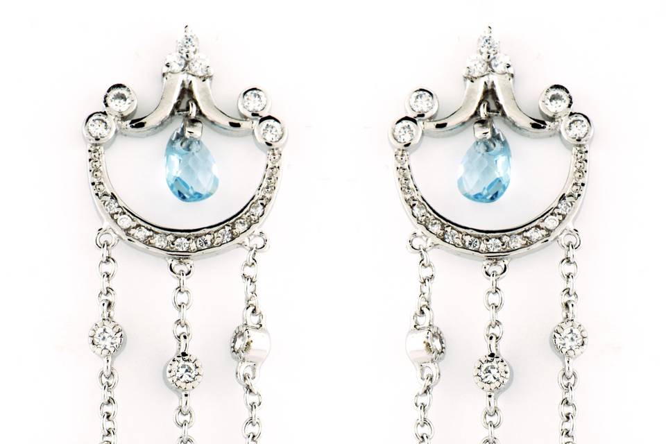 Riviera Earrings - Sterling Silver with Crystals