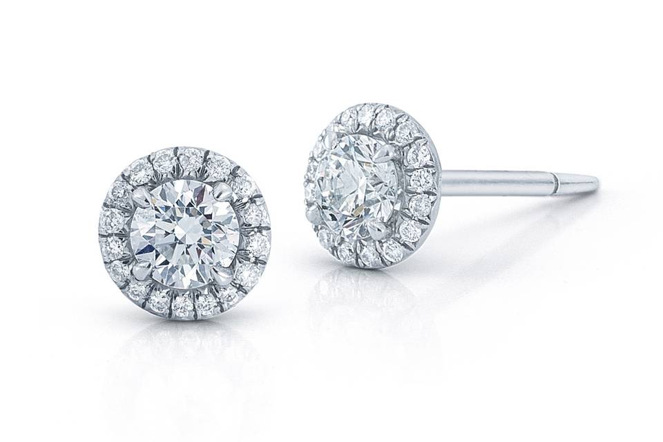 Micro-pave stud earrings with Forevermark diamonds