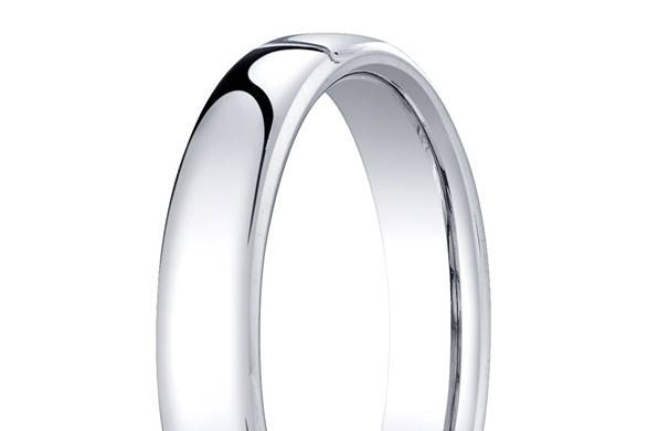 Clean, elegant band in platinum.  Available in multiple widths.