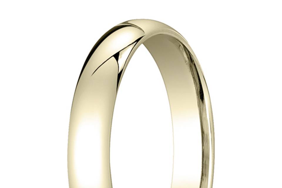 Traditional mens wedding band in yellow gold.  Available in many widths!