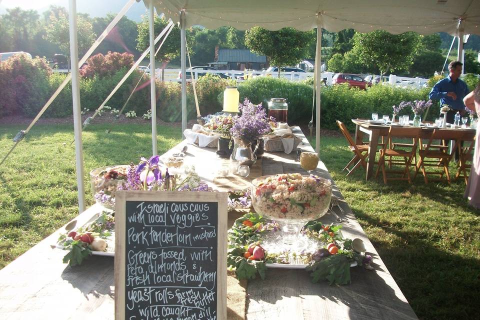 Gorgeous buffet for a lovely wedding