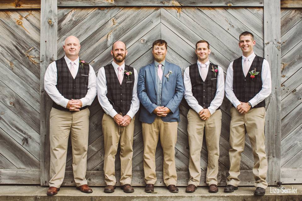 The groom with his groomsmen