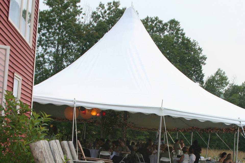 Marquee reception setup