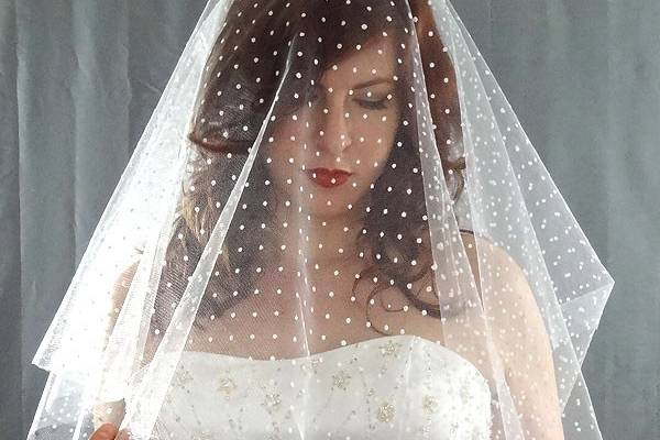 Swiss Dot Drop Veil - A truly beautiful wedding veil.  Great for the bride seeking something different.