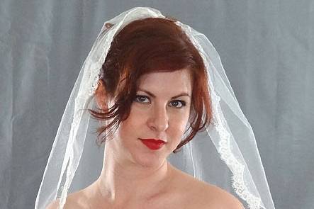 Thin French Alencon Lace Edge Veil - Seeking a veil with a touch of lace but not overpowered trim?  This might be just the one for you.