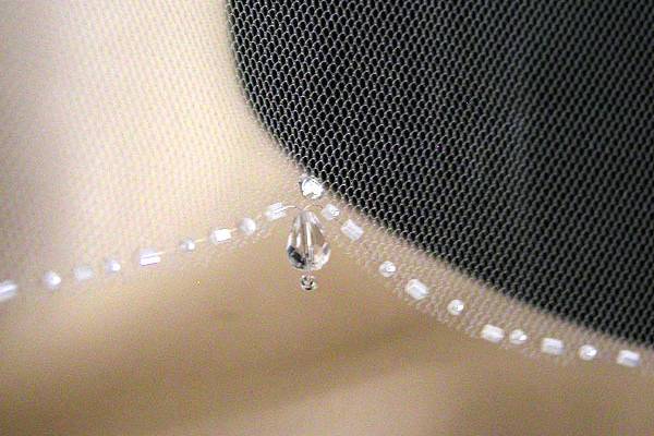 Tear Drop Scalloped Beaded Edge Veil - A definite bride favorite as it ties in the bead work on many wedding dresses and a great bridal veil style.