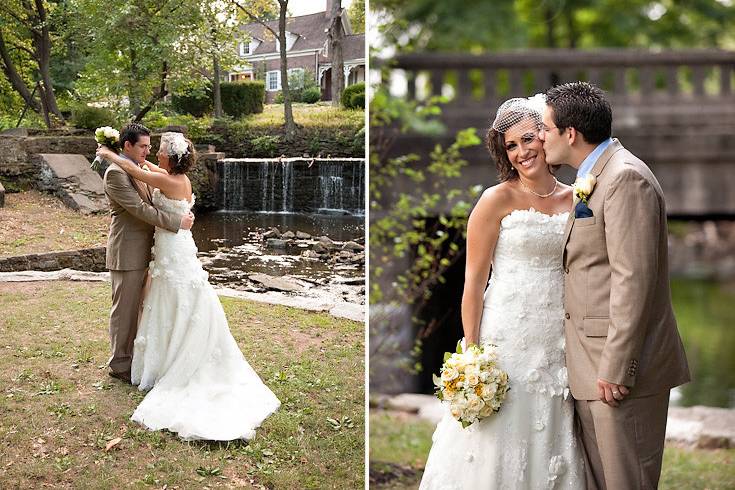 Our real bride chose our short birdcage veil with silk flower for her special day.  She looked fantastic!