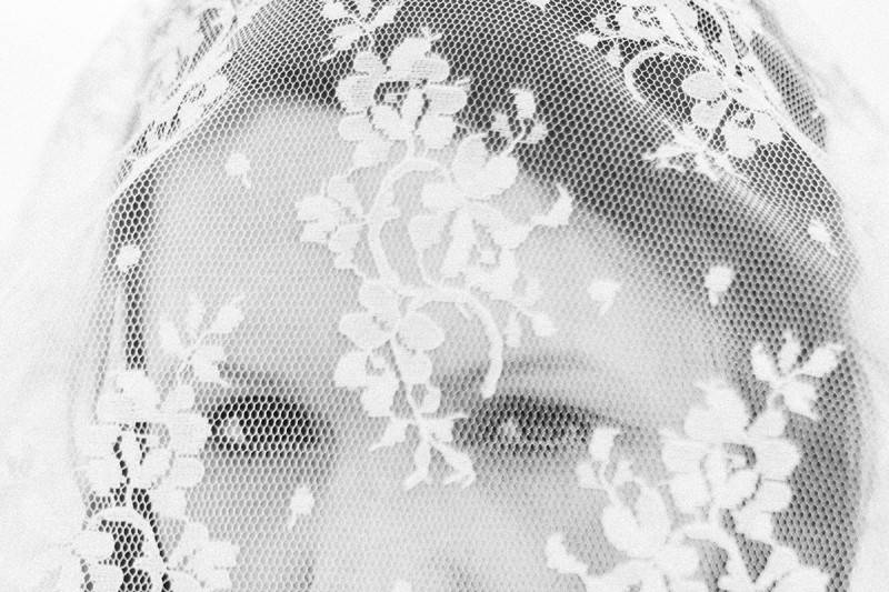 Real bride here wearing our All Over Lace Veil.