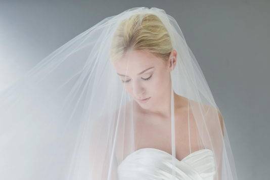 Matte Silver and Silver Wedding Veil