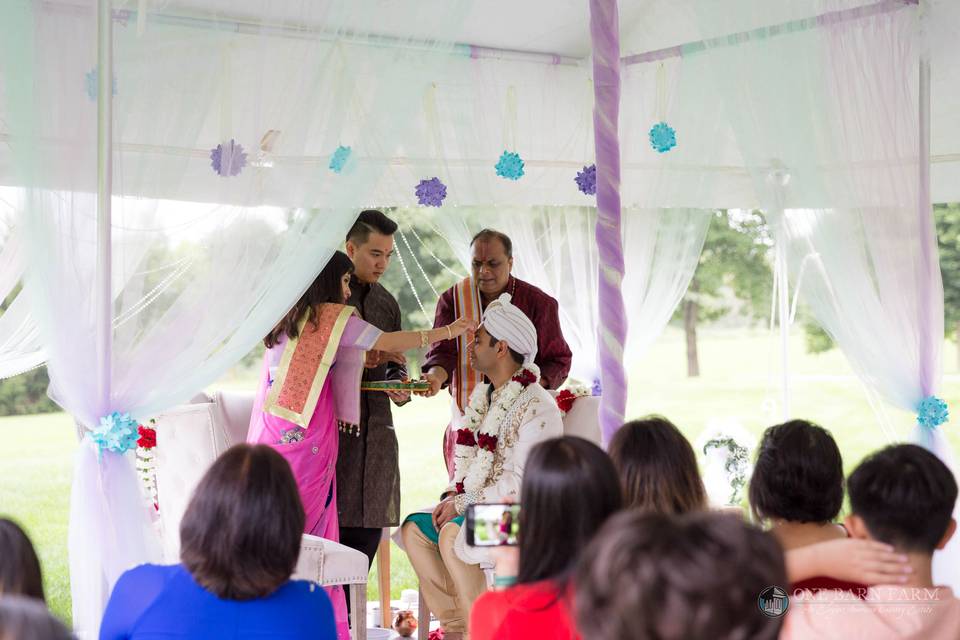 Ceremony on estate lawn