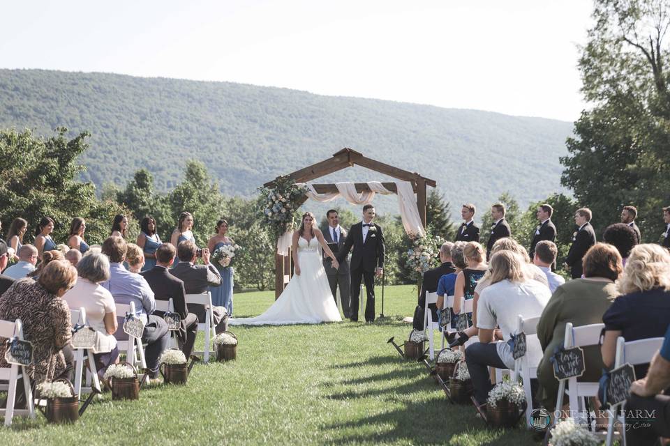 Ceremony set up on estate lawn