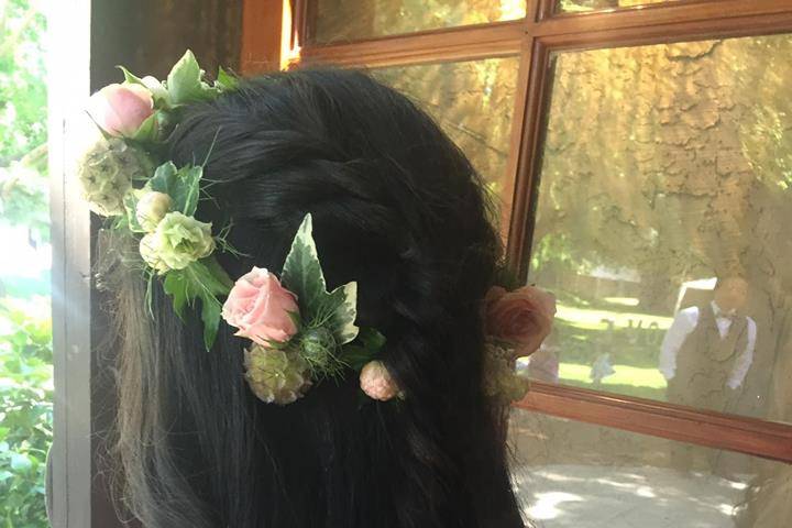 Braids and flower crown