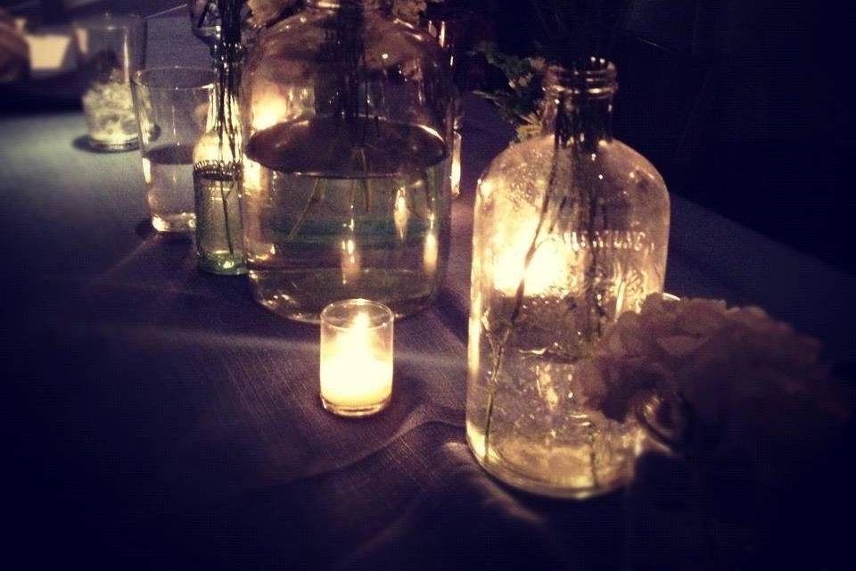 waterfront reception moonshine bottles and bluegrass