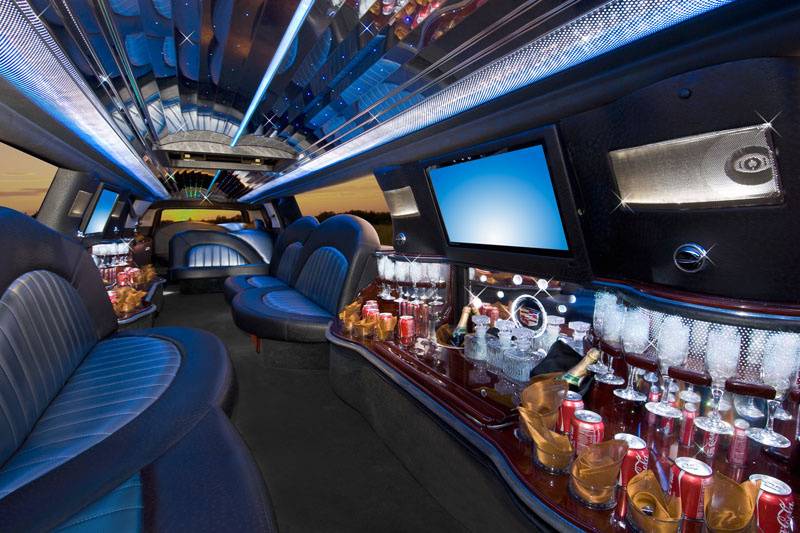 Thirty-passenger party bus interior