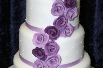 Cascading Rose Wedding Cake