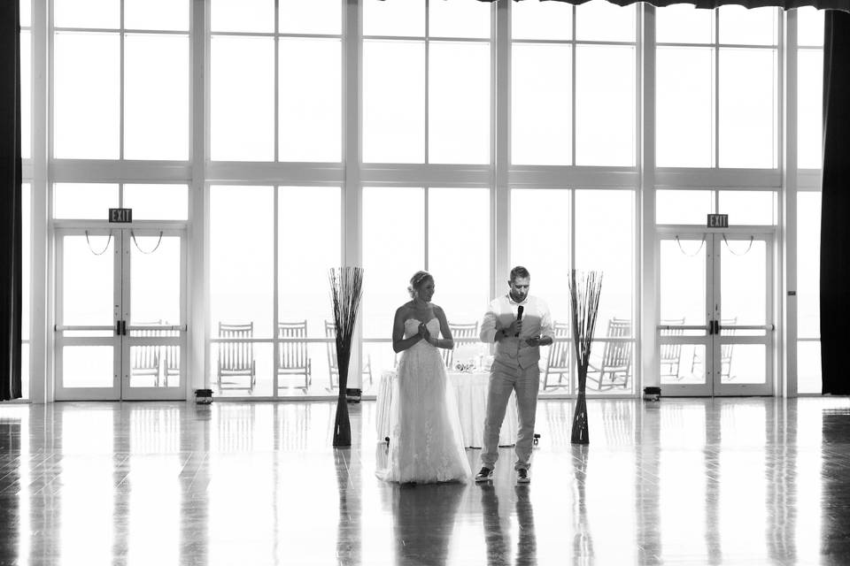 Large windows overlooking the ocean