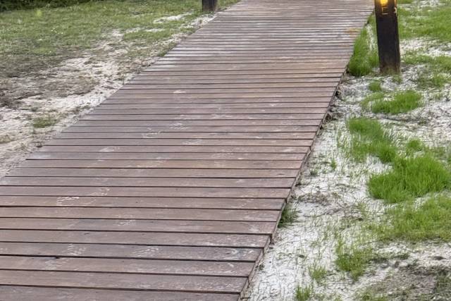 Lighted trail and deck walkway
