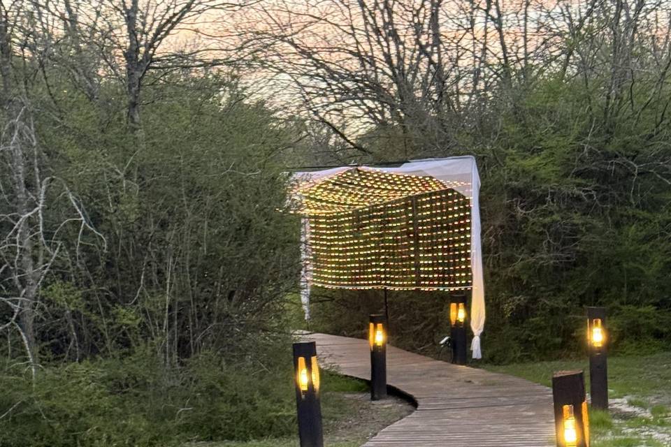 Lighted trail and deck walkway