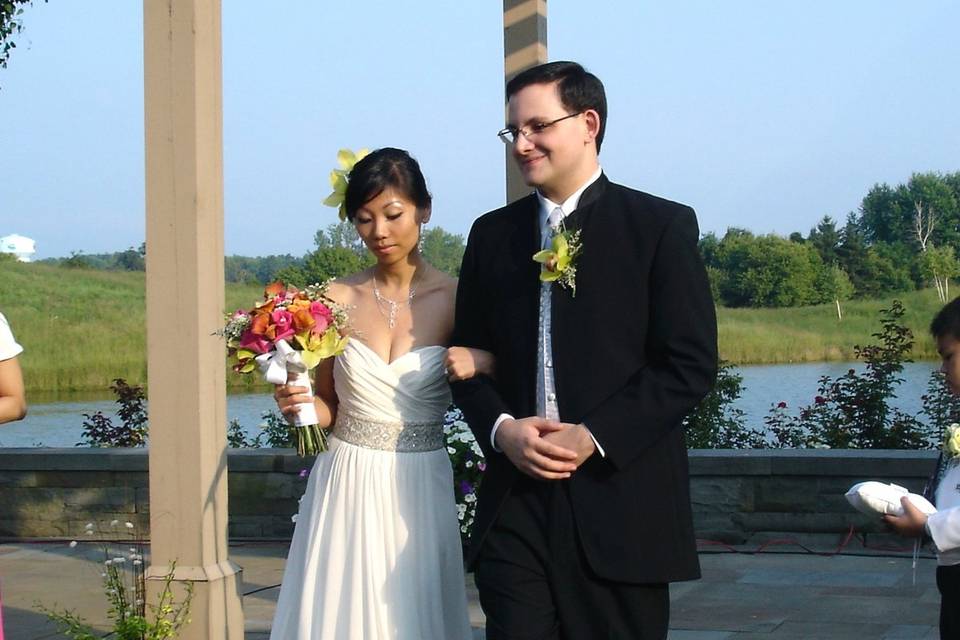 Bride and groom's reception table