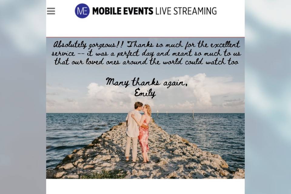 Mobile Events Live Streaming Service