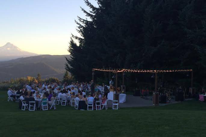 Outdoor reception with band