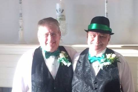 Matching bow ties and vests