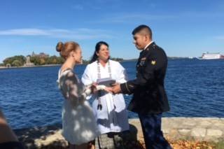 Post-ceremony by the water