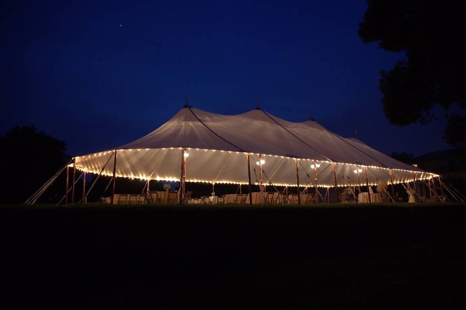 Reception tent lights