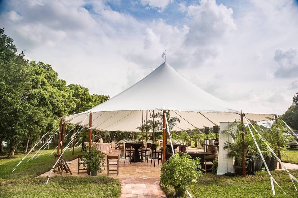 Open air reception tent