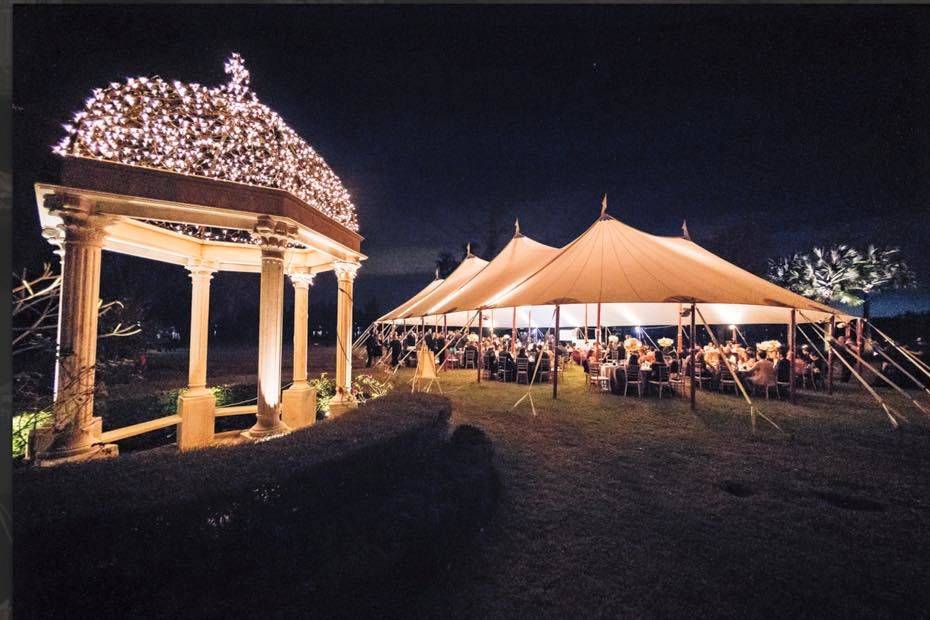 Evening gazebo and tent lights