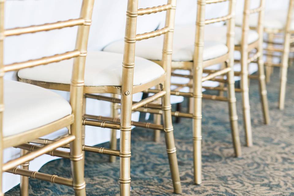 Gold chiavari chairs